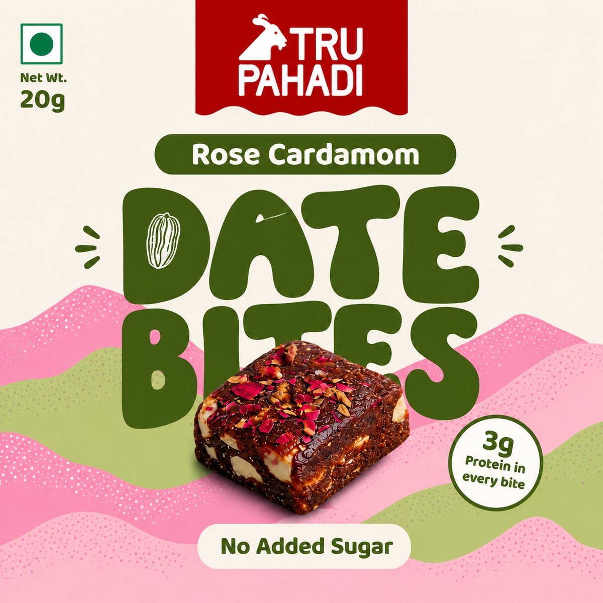 Rose Cardamom Date Bites