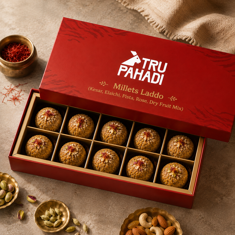 Millets Laddo (Kesar, Elaichi, Pista, Rose, Dry Fruit Mix)